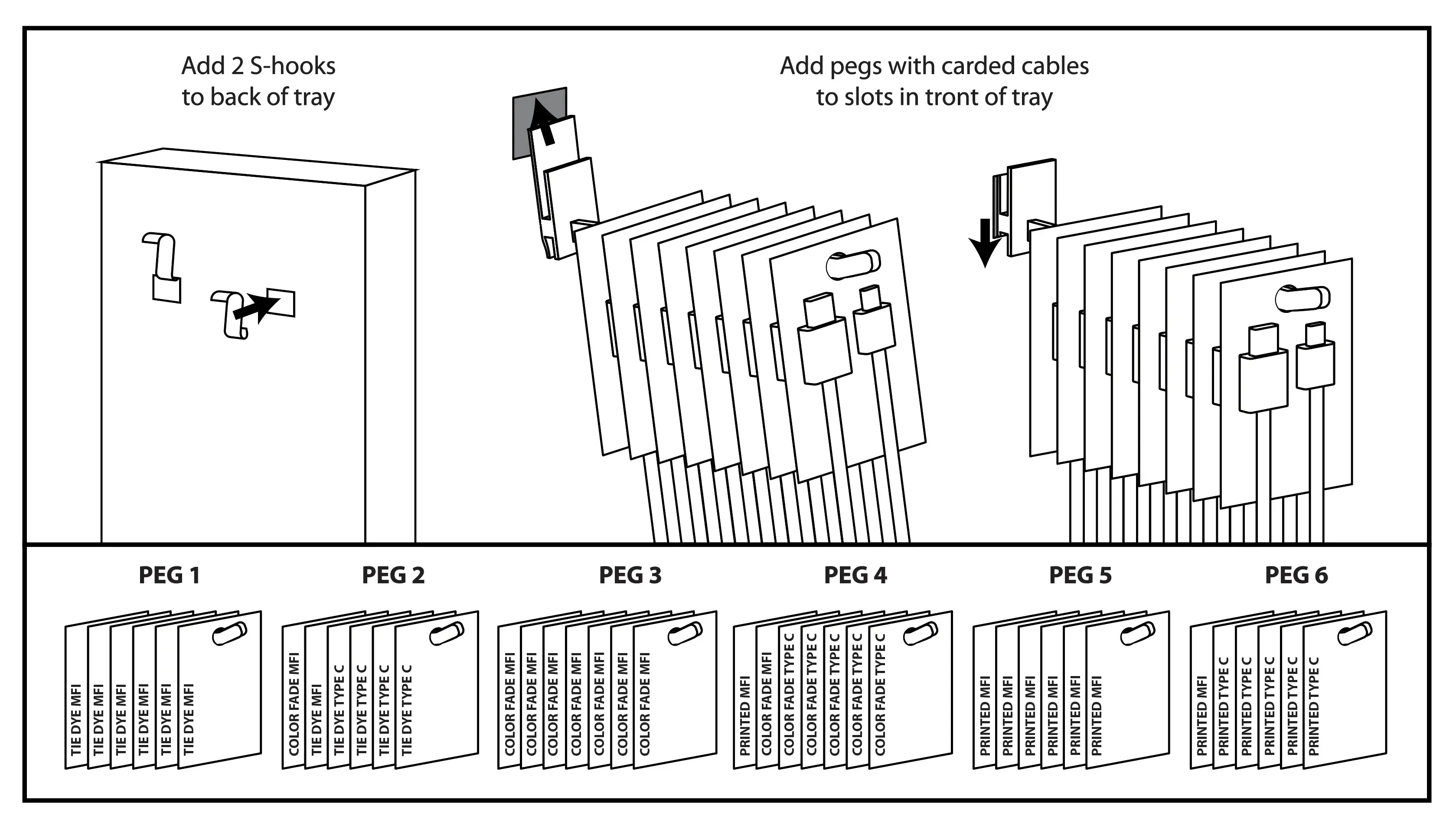 10FT Braided Sync and Charge Cable Assortment Floor Display - 38 Pieces Per Retail Ready Display 88396