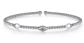 14K White Gold Bujukan Pyramid Stations Bangle