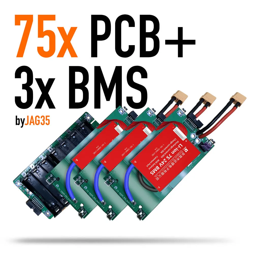 18650 Battery Module DIY PCB Kit 75x