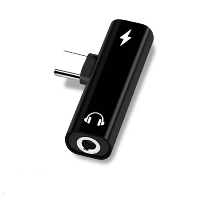2 In 1 Type C To 3.5mm Jack Earphone Charging Converter USB Type-C Audio Adapter for Xiaomi 6 Huawei P10 Mate 20 Type C Phones