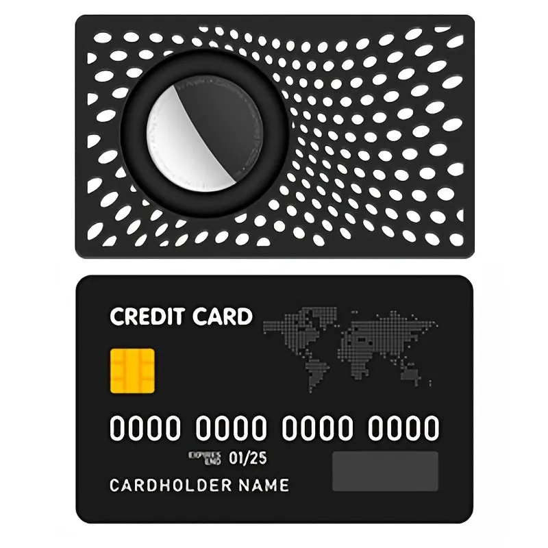 2-Pack Slim Black AirTag Wallet Cases for Men - Apple Compatible, Durable & Stylish Holders