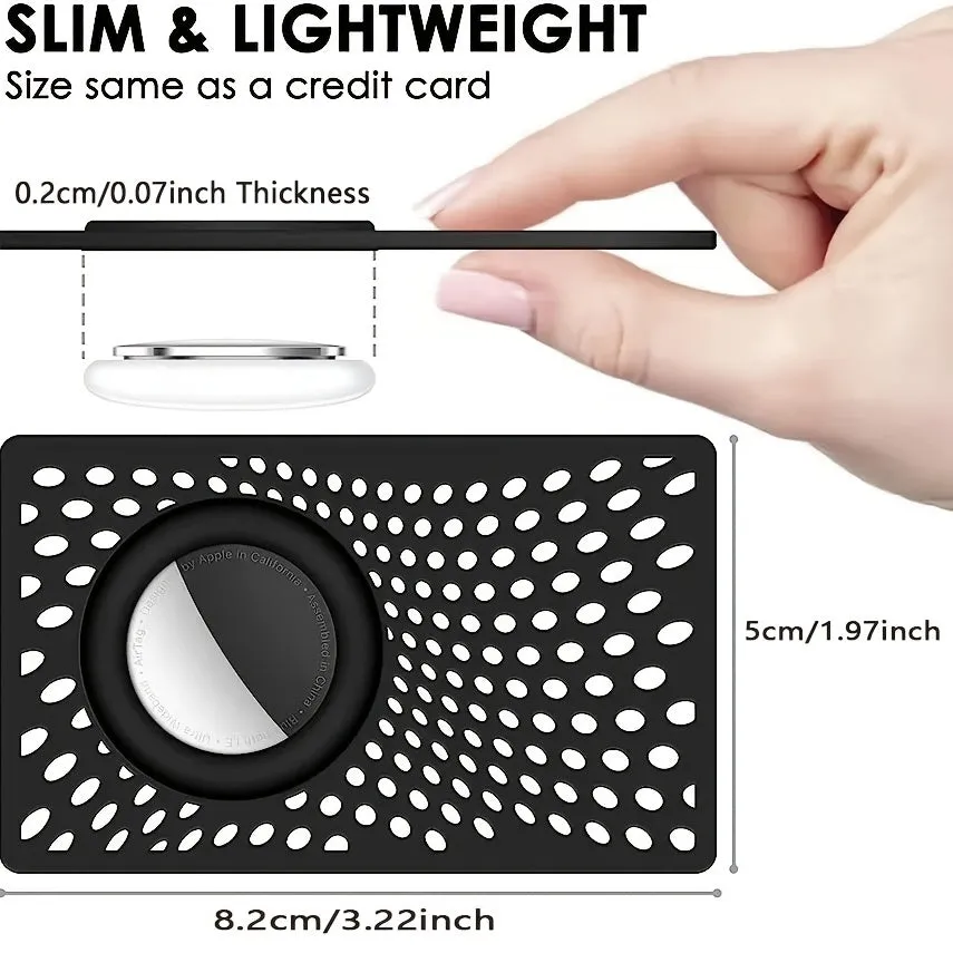 2-Pack Slim Black AirTag Wallet Cases for Men - Apple Compatible, Durable & Stylish Holders