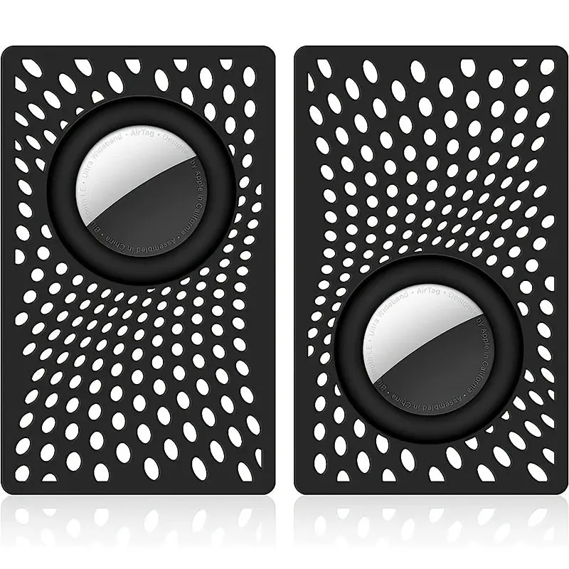 2-Pack Slim Black AirTag Wallet Cases for Men - Apple Compatible, Durable & Stylish Holders