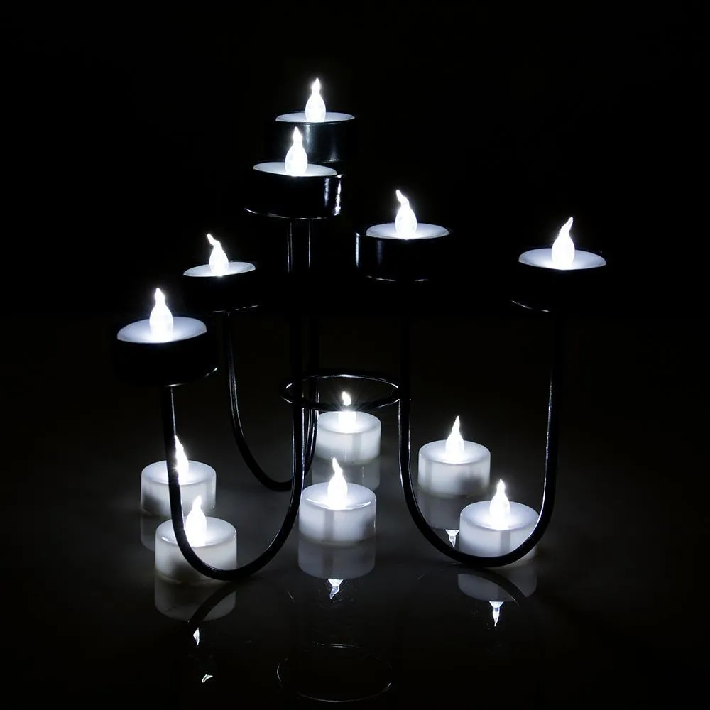 24-Pack: White LED Tealight Timer Candles Battery Operated Flameless Smokeless