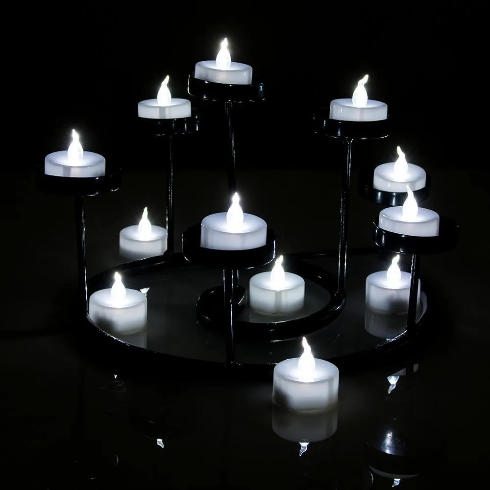 24-Pack: White LED Tealight Timer Candles Battery Operated Flameless Smokeless