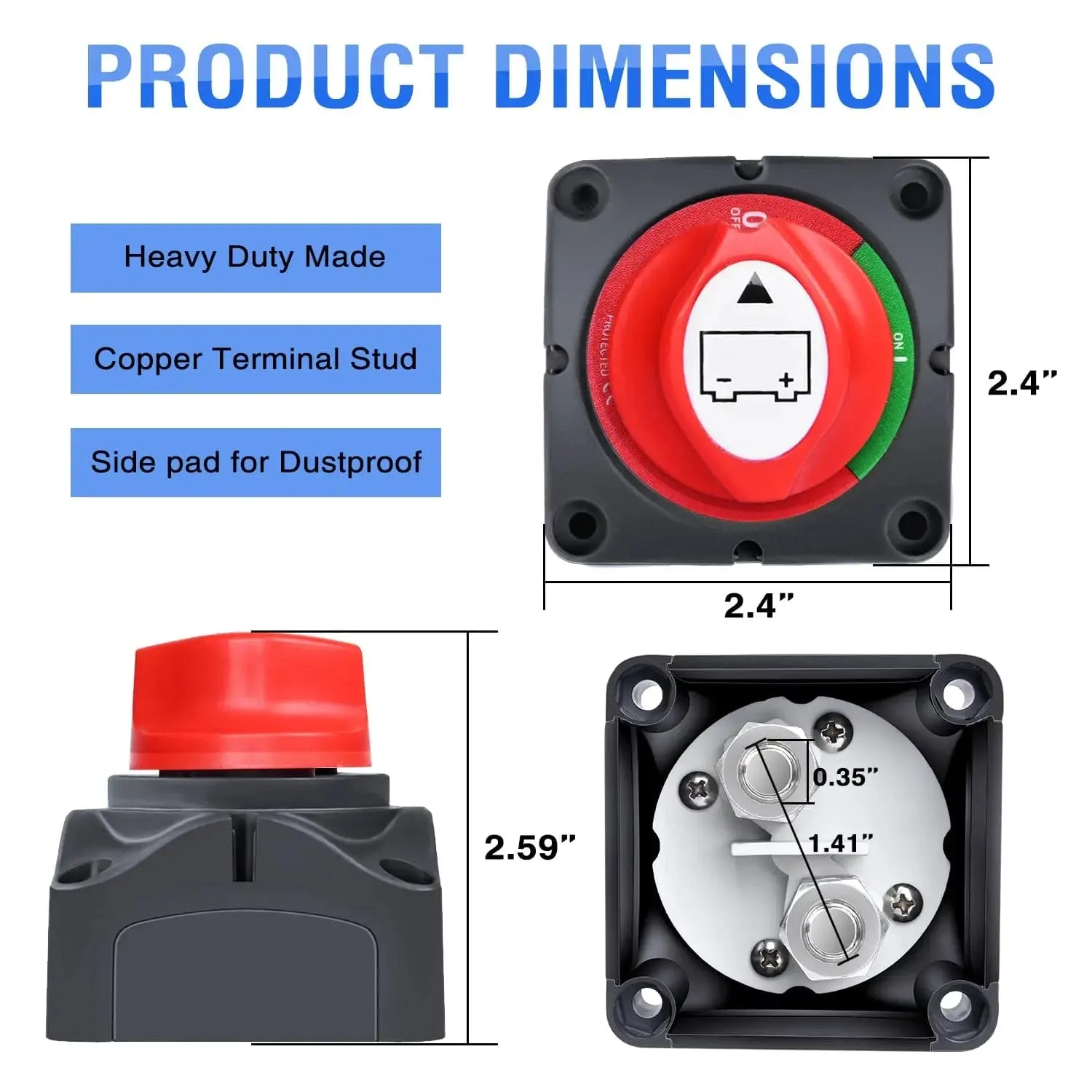 2Pcs 12V-48V DC Battery Disconnect Switch