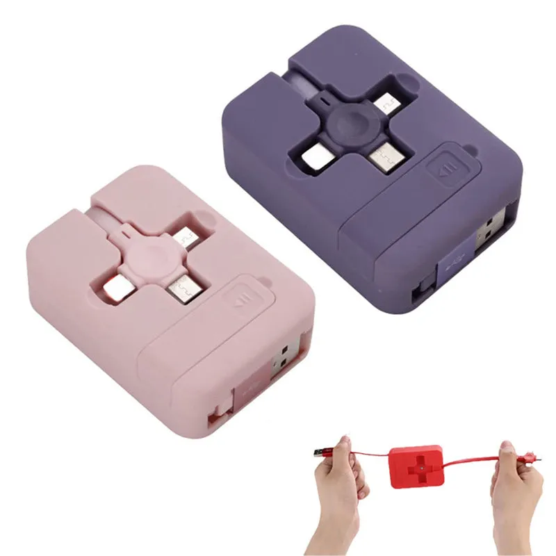 3 in 1 Retractable Cable Roll Fast Charging Cable