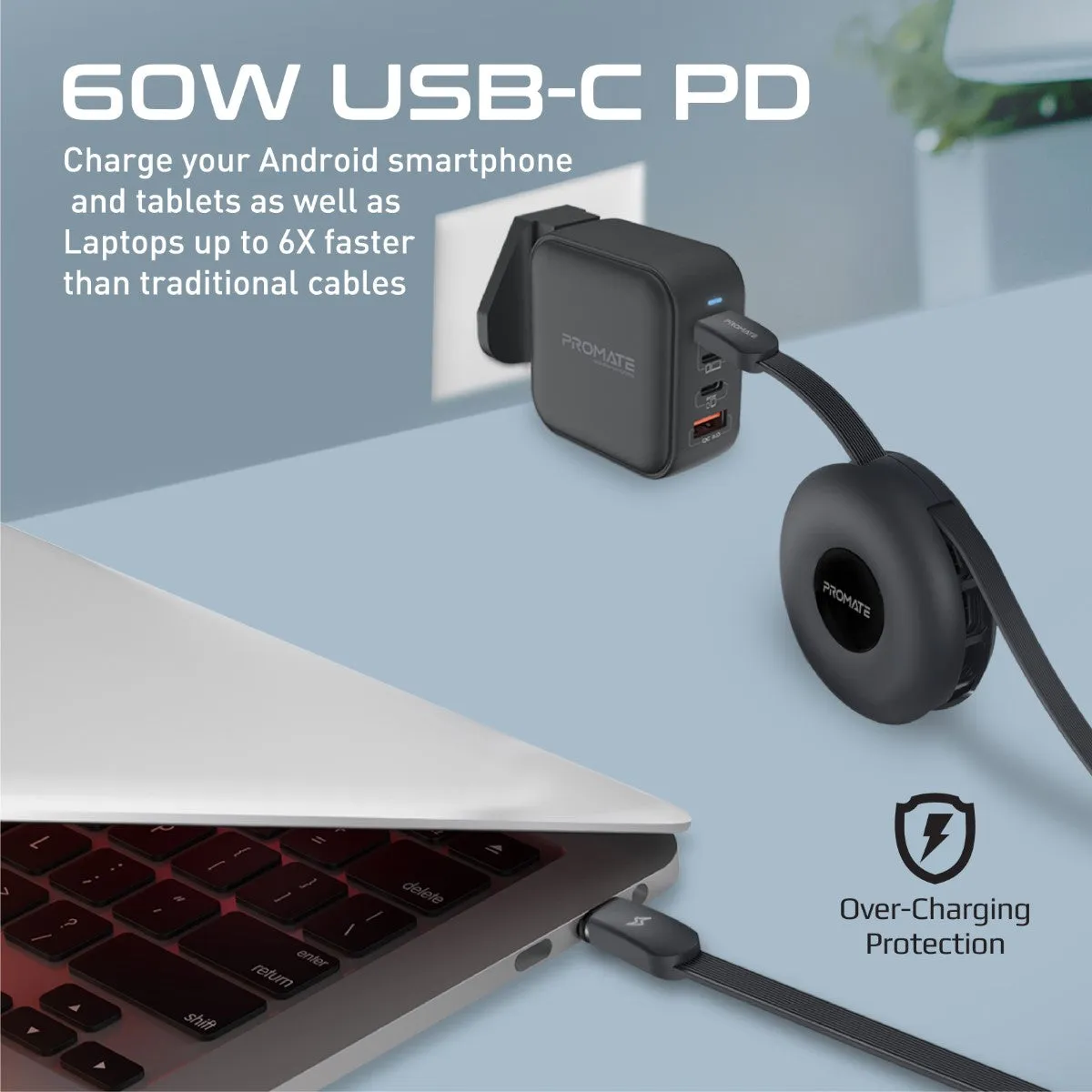3-in-1 Retractable Magnetic Charging Cable
