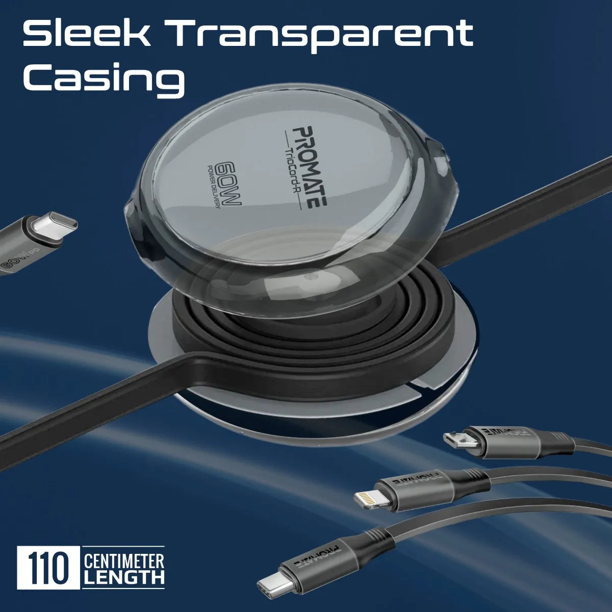 3-in-1 Ultra-Fast Retractable Multi-Connector Cable