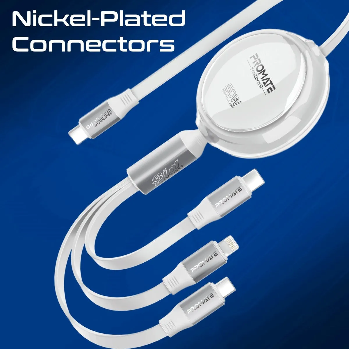 3-in-1 Ultra-Fast Retractable Multi-Connector Cable
