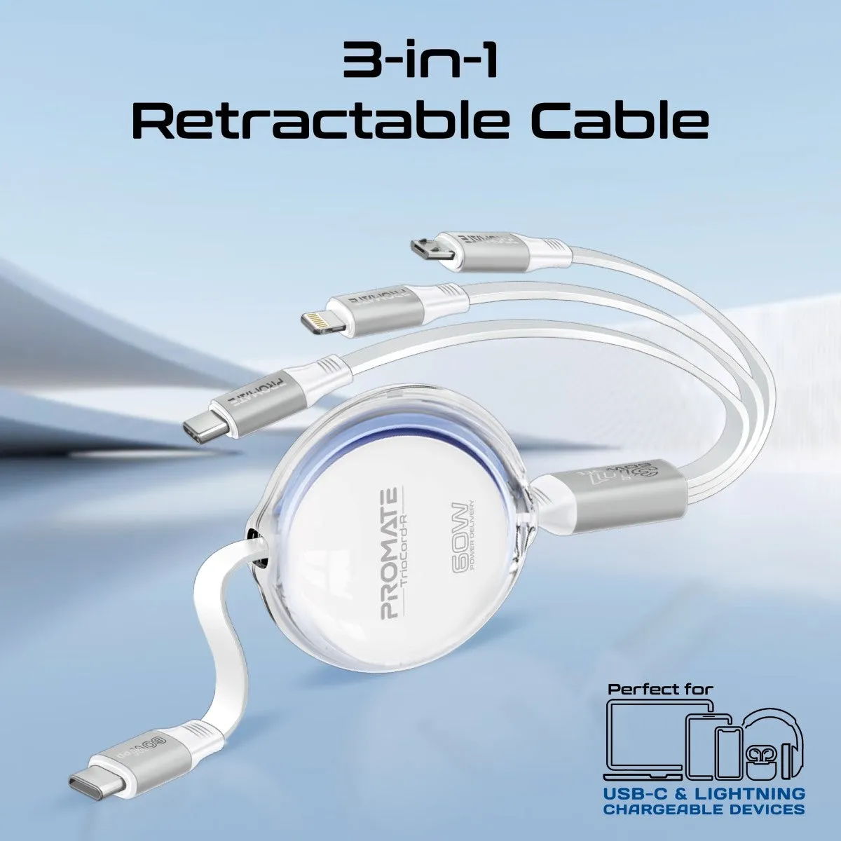 3-in-1 Ultra-Fast Retractable Multi-Connector Cable