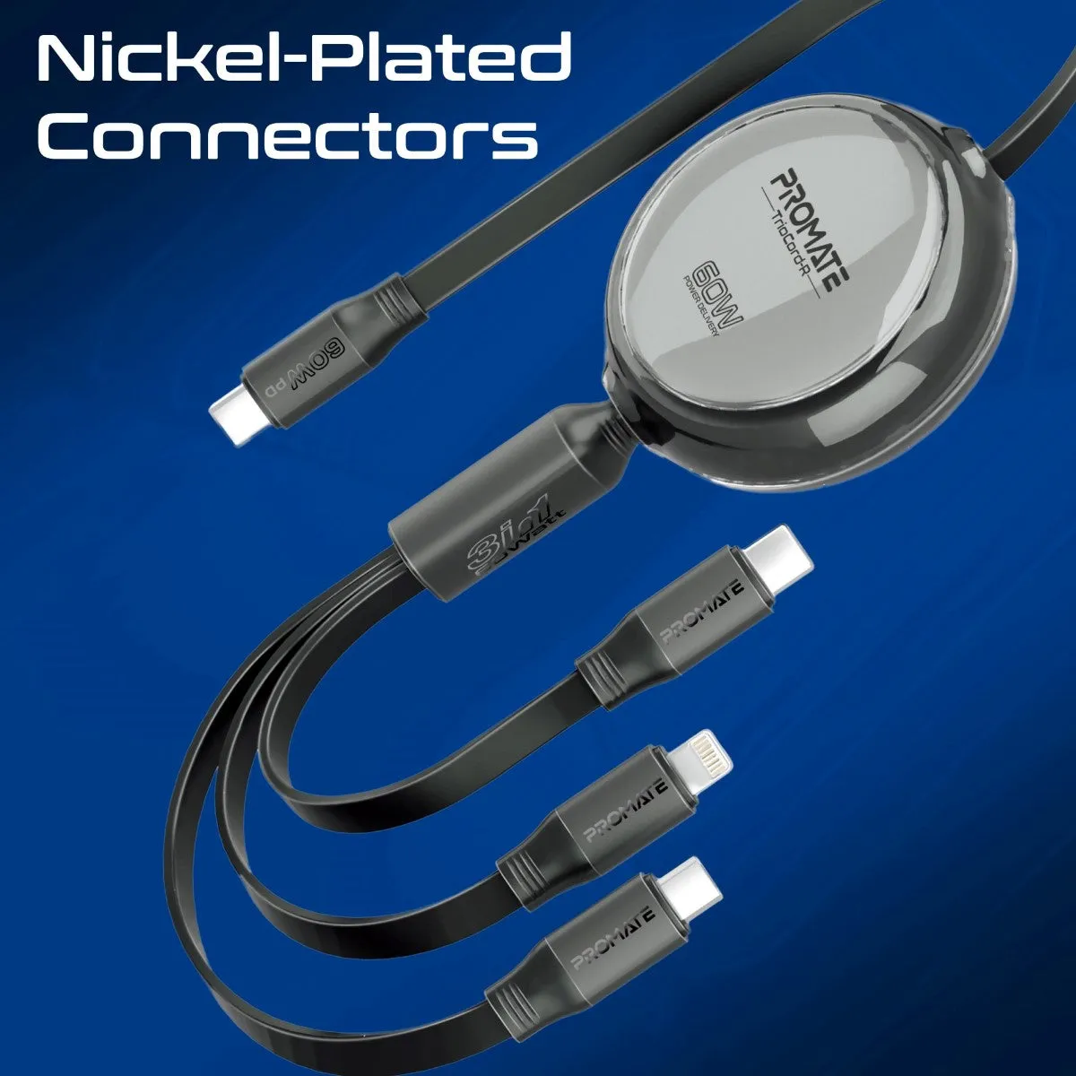 3-in-1 Ultra-Fast Retractable Multi-Connector Cable