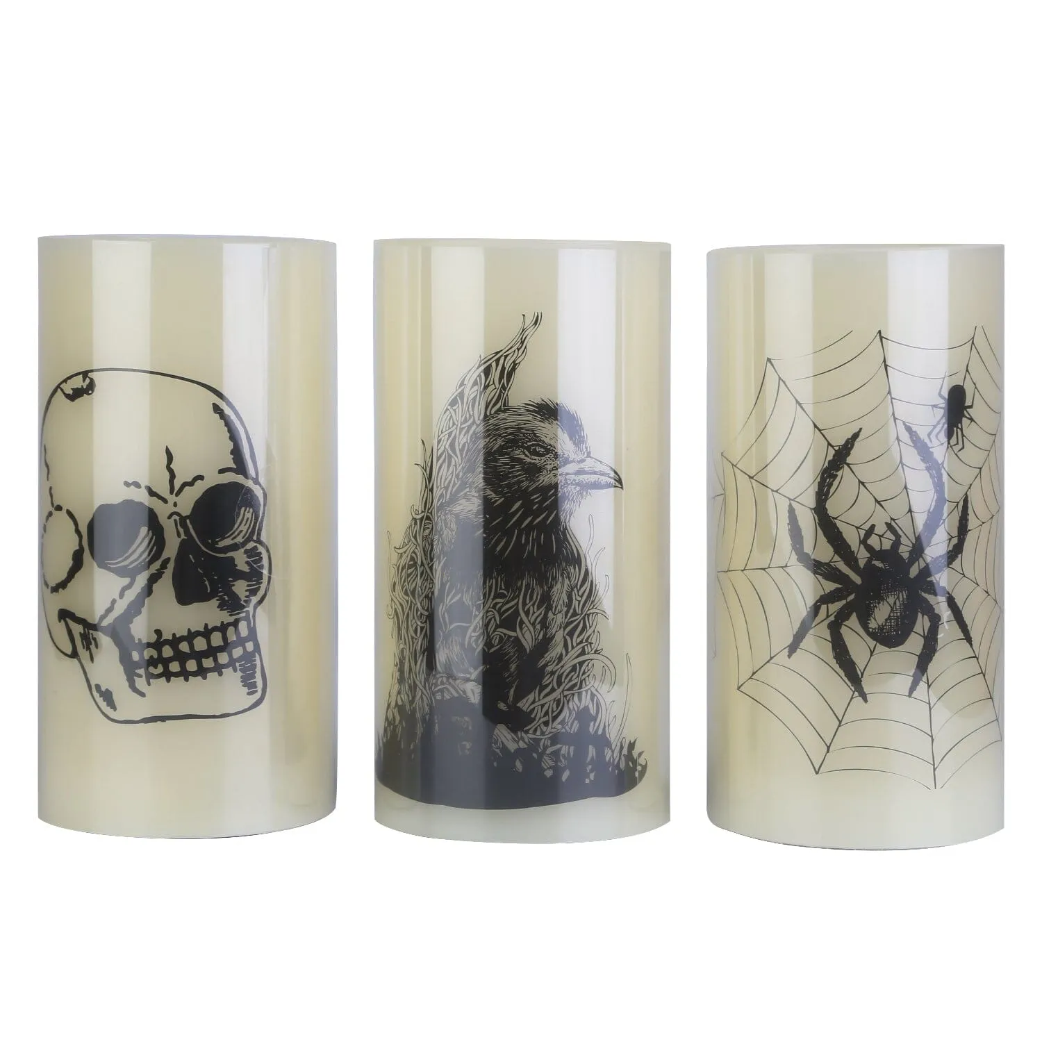 3-Pack: Halloween Battery Operated Flameless Candle Lamp with Timer Setting