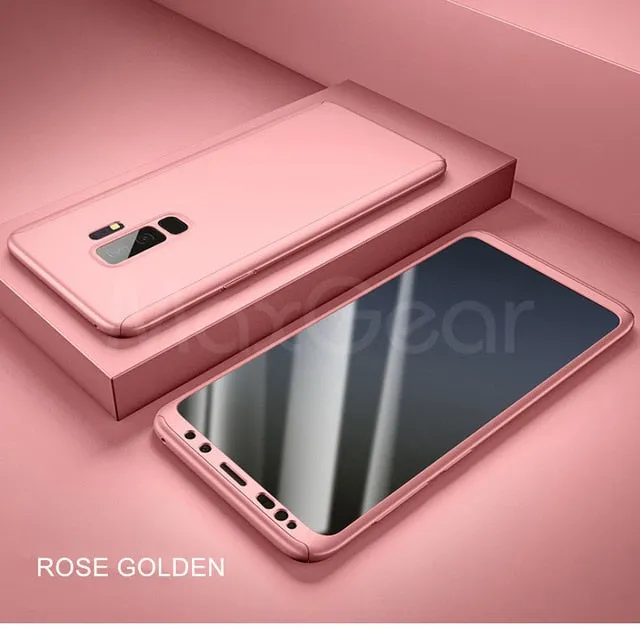 360 Full Protection Case For Samsung Galaxy series Glass Cover