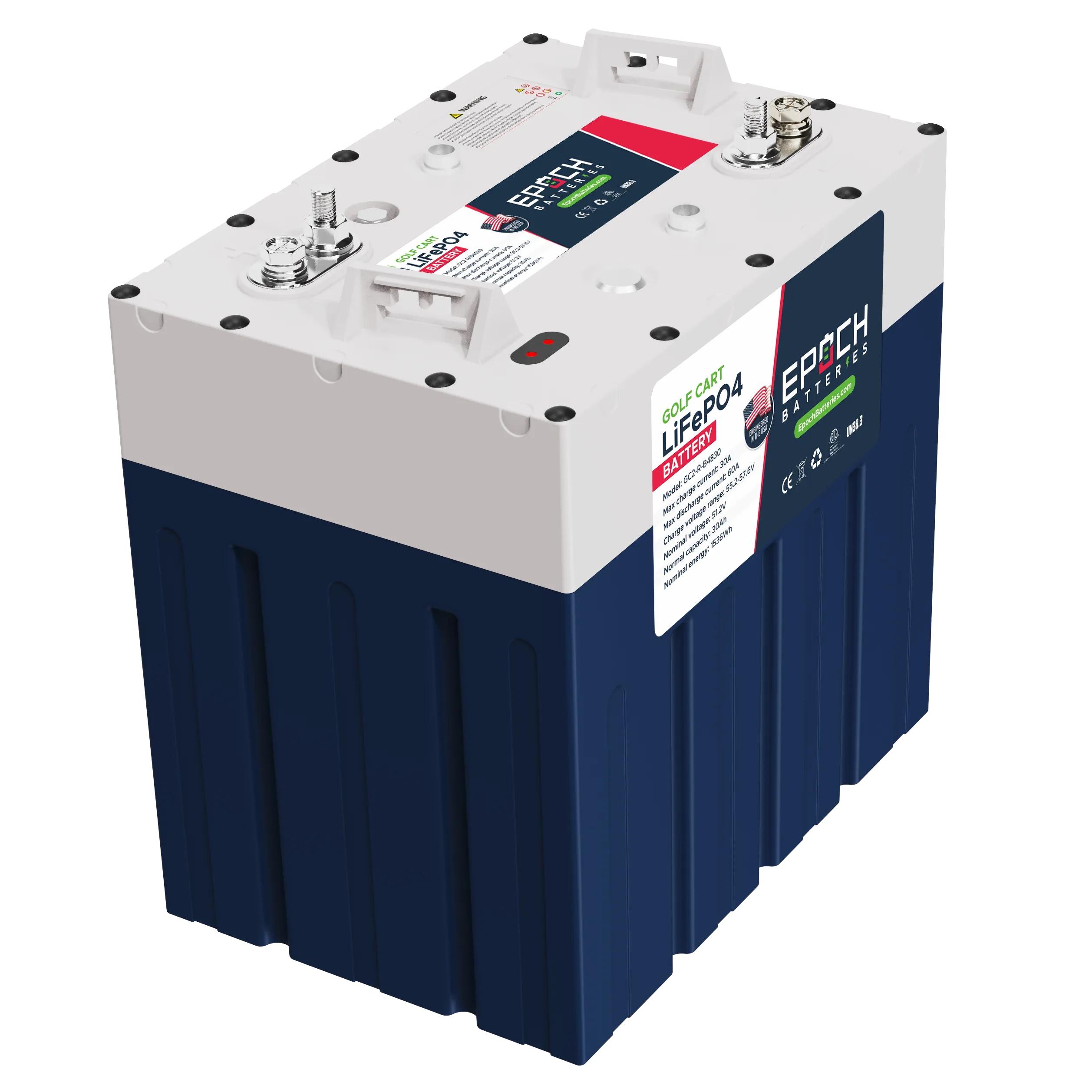 48V 150Ah GC2 - Golf Cart LiFePO4 Lithium Battery - Complete Kit