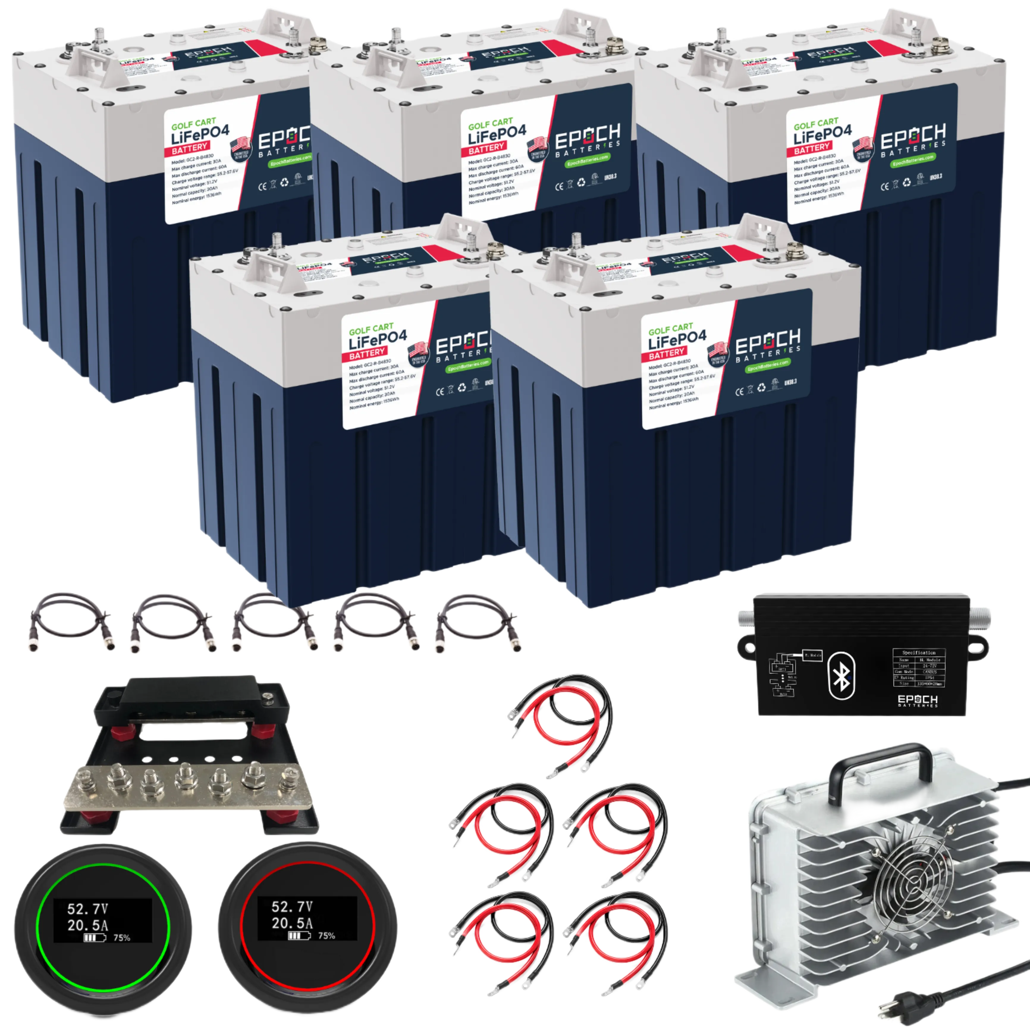 48V 150Ah GC2 - Golf Cart LiFePO4 Lithium Battery - Complete Kit