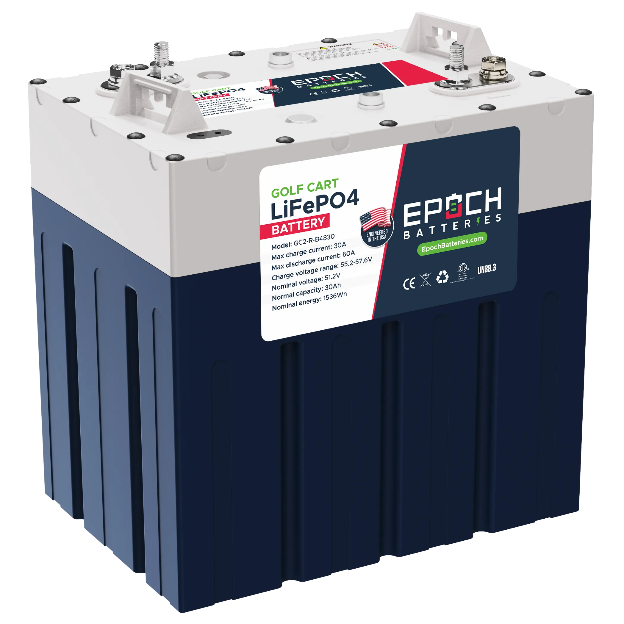 48V 150Ah GC2 - Golf Cart LiFePO4 Lithium Battery - Complete Kit