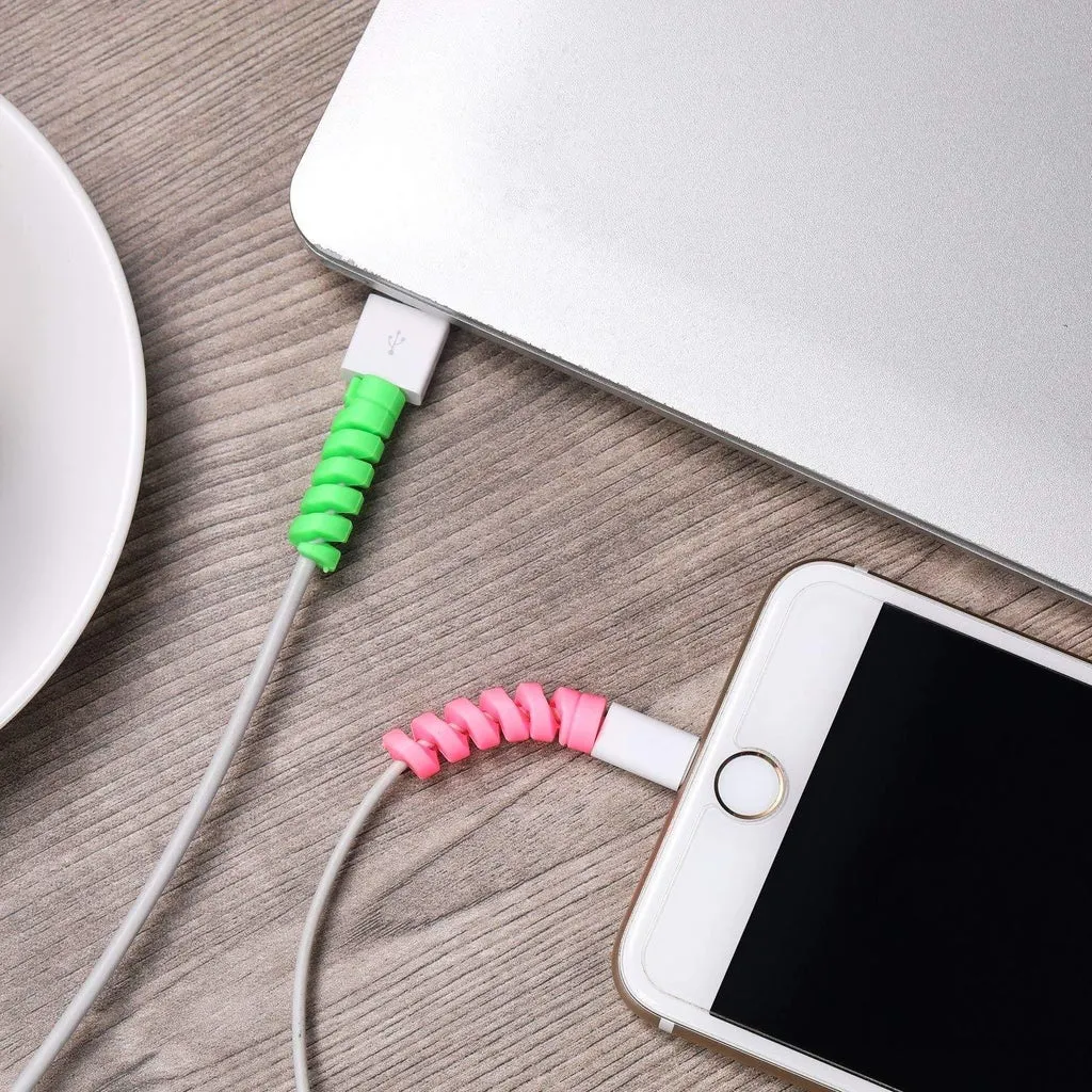 4pcs Spiral Charger Cable Protector Spring Data Wire Saver