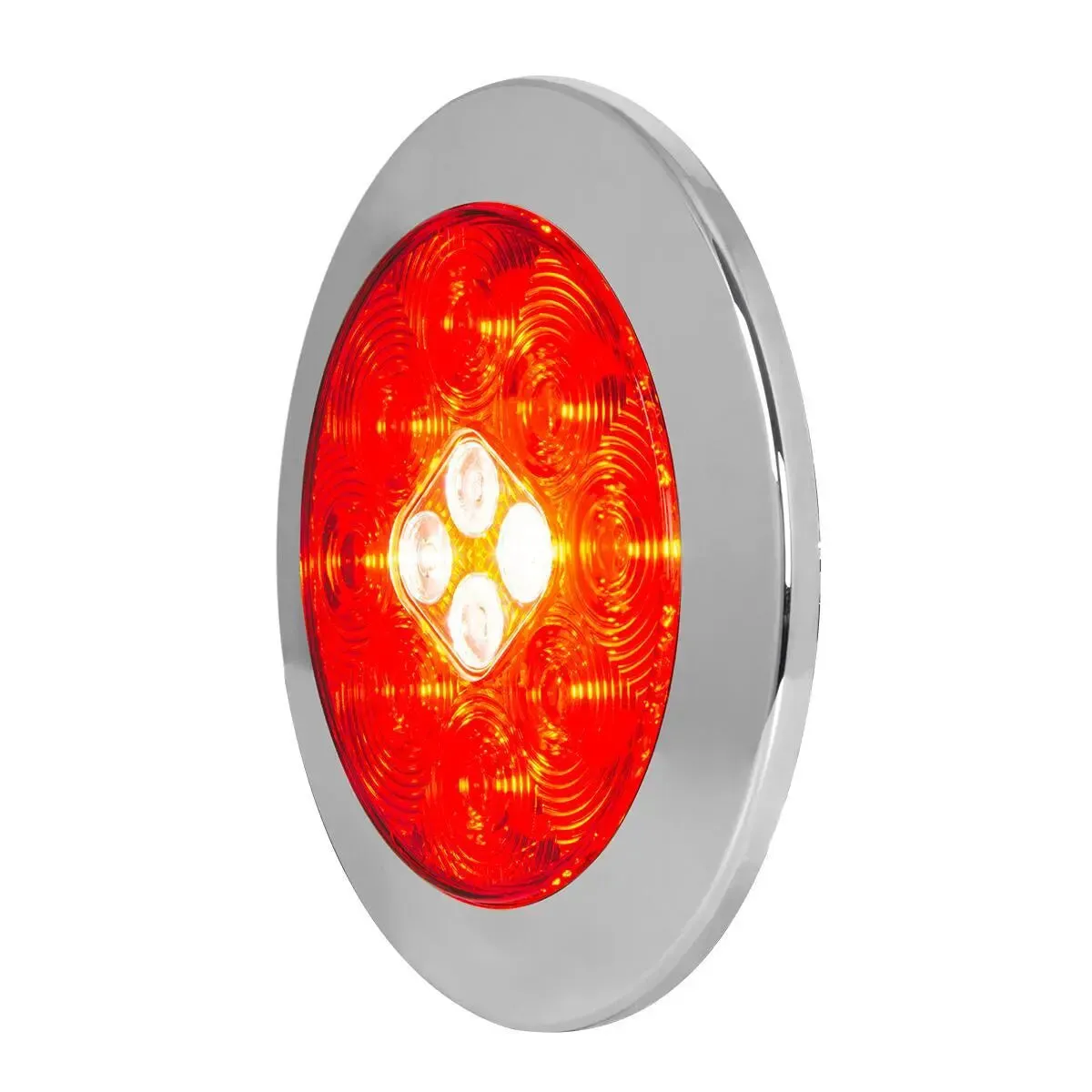 4" FLEET COMBO LED TAIL & BACKUP LIGHT 9 RED & 4 WHITE FLANGE W/CR. BEZEL