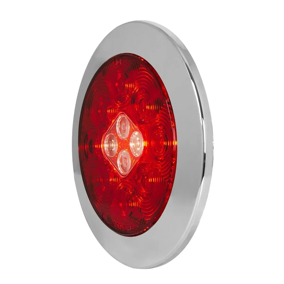 4" FLEET COMBO LED TAIL & BACKUP LIGHT 9 RED & 4 WHITE FLANGE W/CR. BEZEL