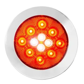 4" FLEET COMBO LED TAIL & BACKUP LIGHT 9 RED & 4 WHITE FLANGE W/CR. BEZEL