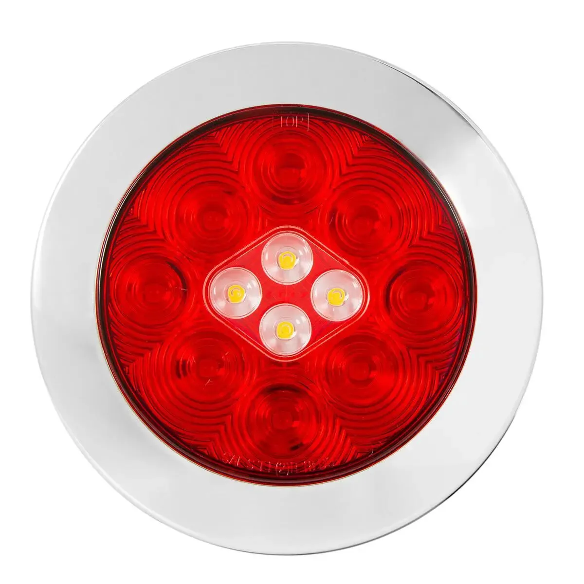 4" FLEET COMBO LED TAIL & BACKUP LIGHT 9 RED & 4 WHITE FLANGE W/CR. BEZEL
