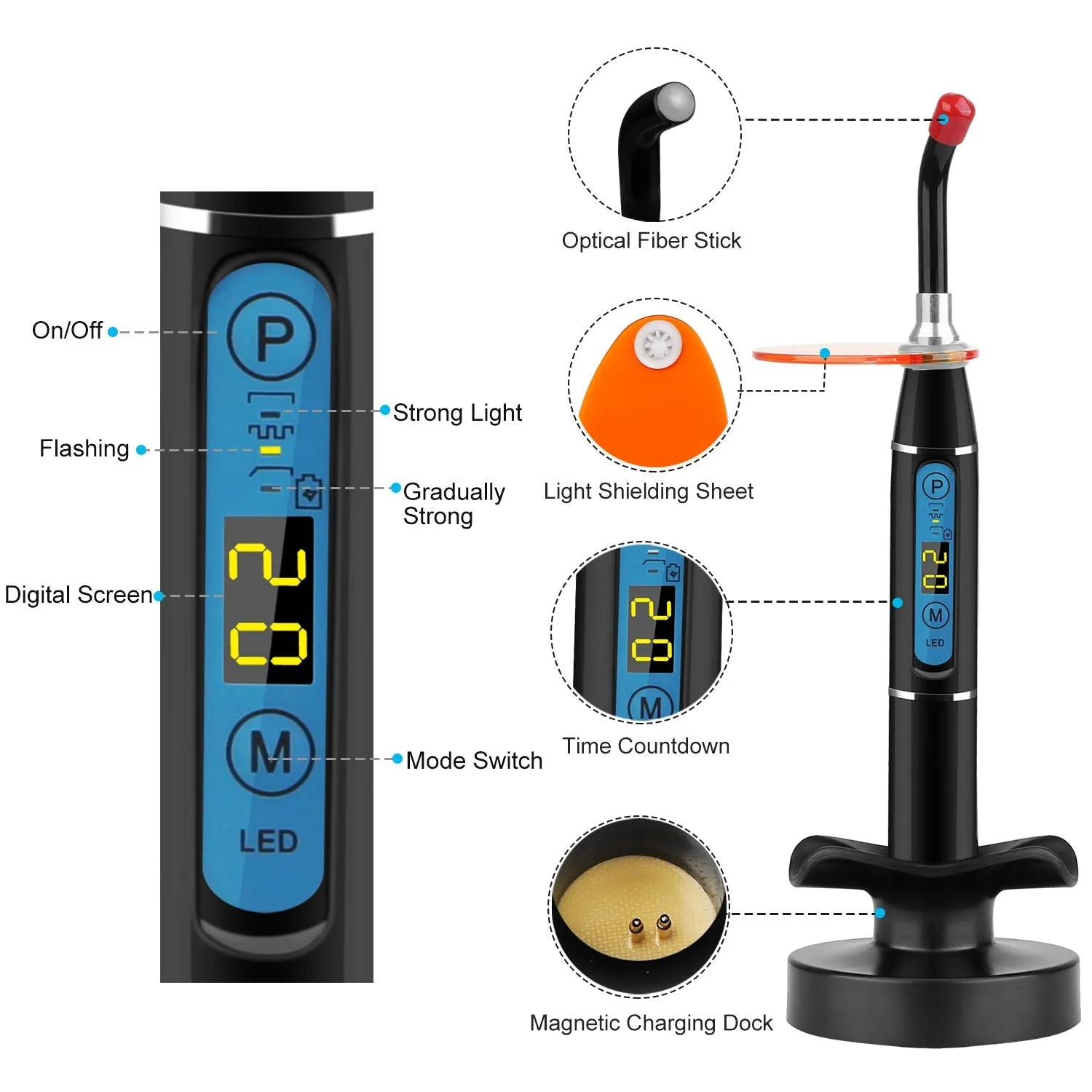 5W Cordless Dental LED Curing Light