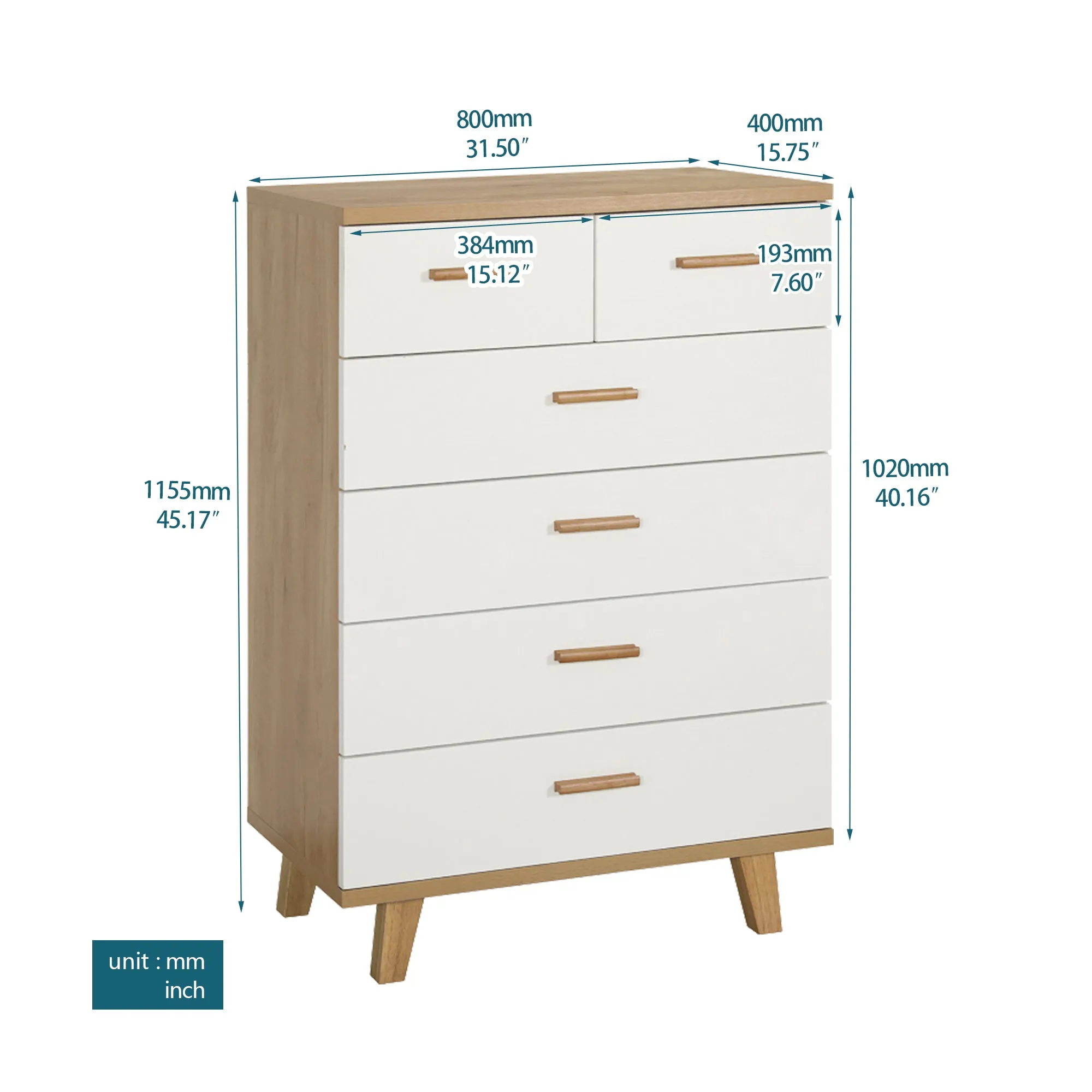 6 Drawer Dresser with Handle