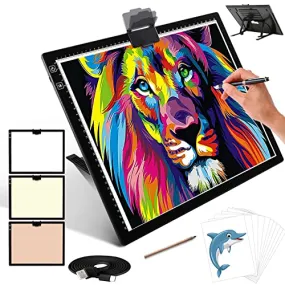 A4 Rechargeable Light Box, iVAOOZE Wireless Magnetic Tracing Light Pad, 5 Levels Brightness Light Table, Cordless Battery Powered Light Drawing Board for Diamond Painting Cricut Weeding Vinyl (White)