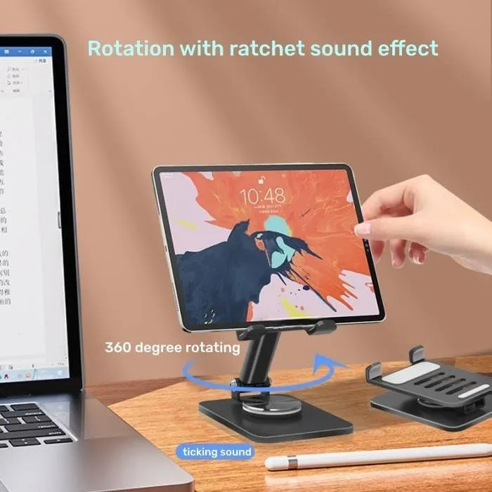 Aara Internationals 360° Rotating Cell Phone Stand Adjustable Foldable Desktop Phone Holder iPhone Stand Compatible with All iPhone iPad Tablet 4-10'' Office Desk Accessories(multicolour)