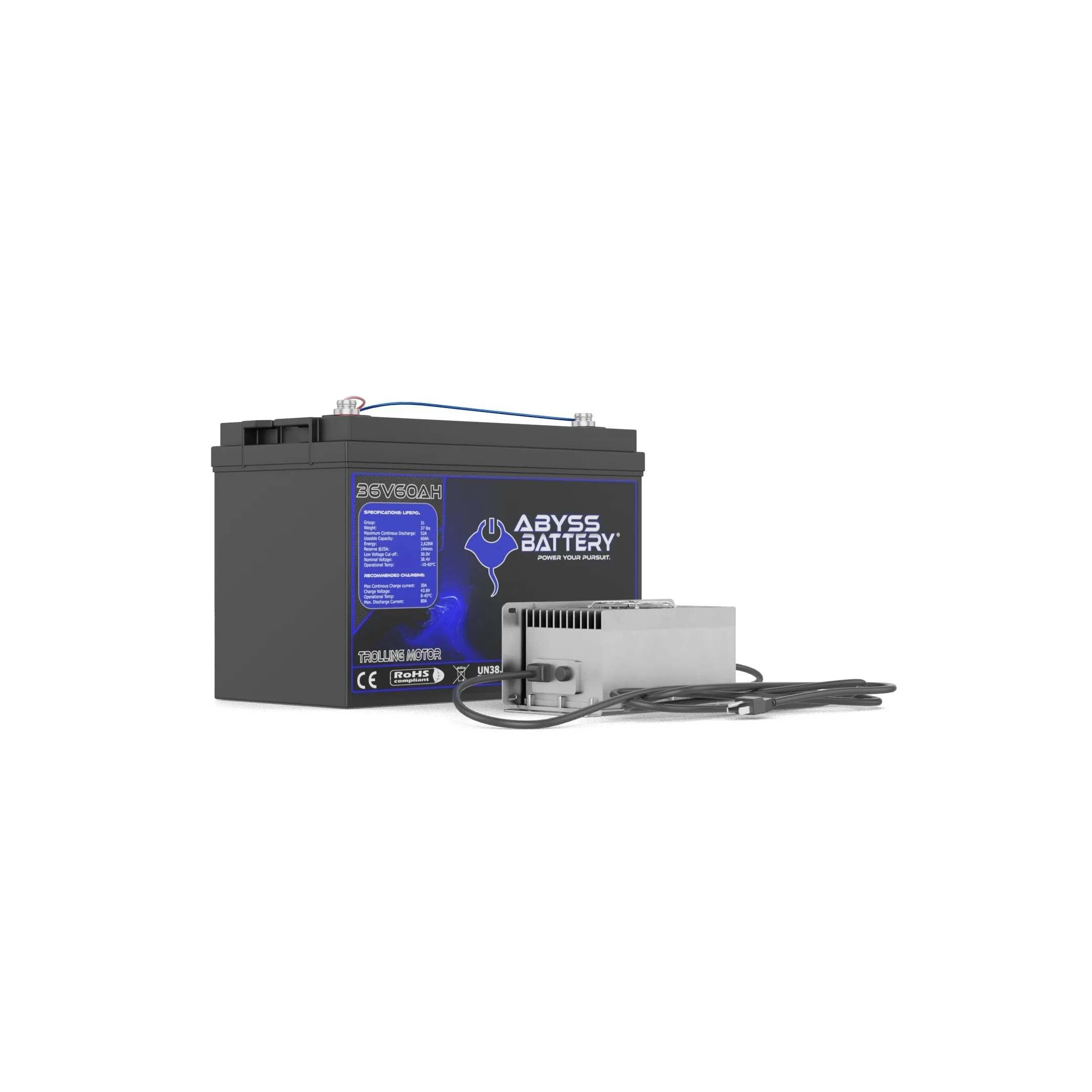 Abyss Battery® 36V 60Ah Lithium Trolling Motor Battery Kit