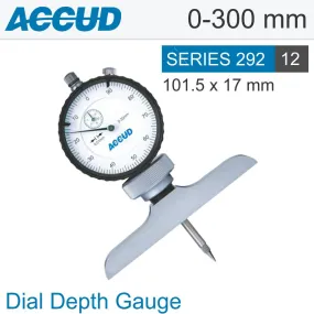 ACCUD DIAL DEPTH GUAGE 300MM 0.01MM GRAD. 101.5X 17MM BASE AC292-300-12