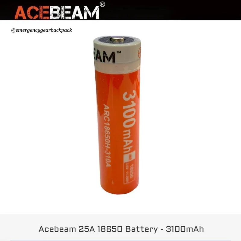 ACEBEAM LIR18650 3100mAh 3.6V 20A High-drain Li-ion Rechargeable Battery