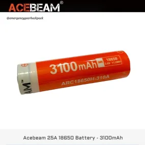 ACEBEAM LIR18650 3100mAh 3.6V 20A High-drain Li-ion Rechargeable Battery