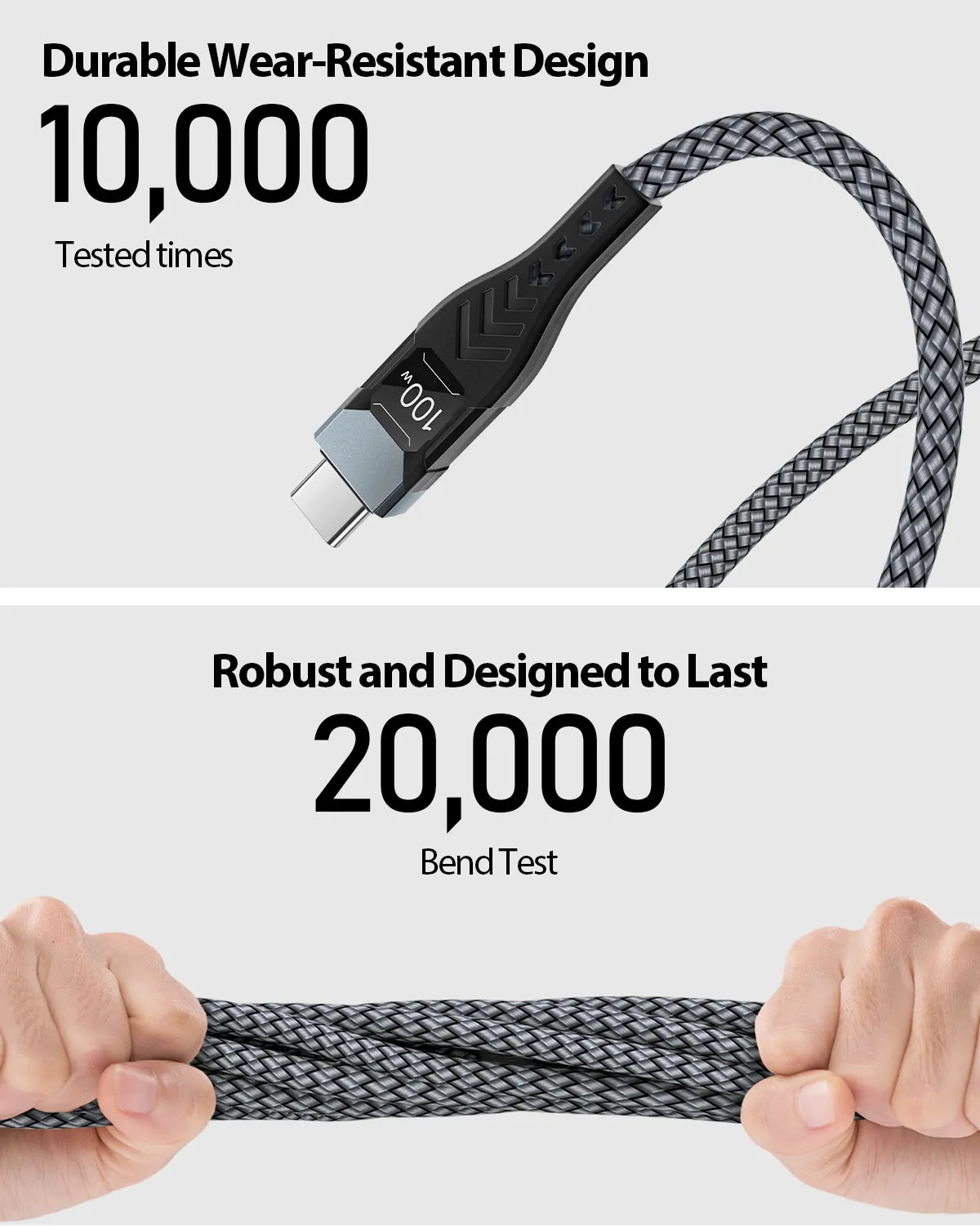 Aioneus USB C Cable 100W USB C to USB C Cable for iPhone 15 (Grey)
