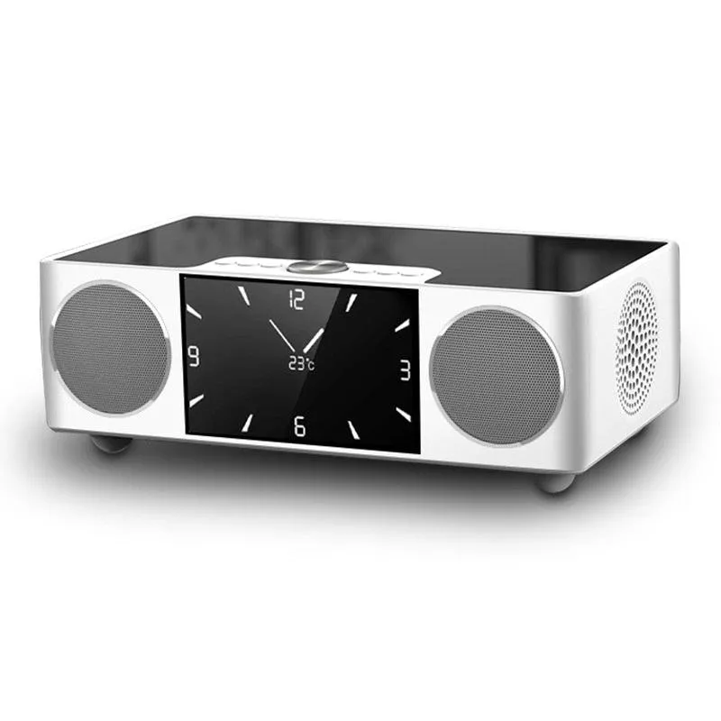 All-in-One Portable Bluetooth Multimedia Hub with Video, LED Screen, Microphone, FM Radio, and Clock