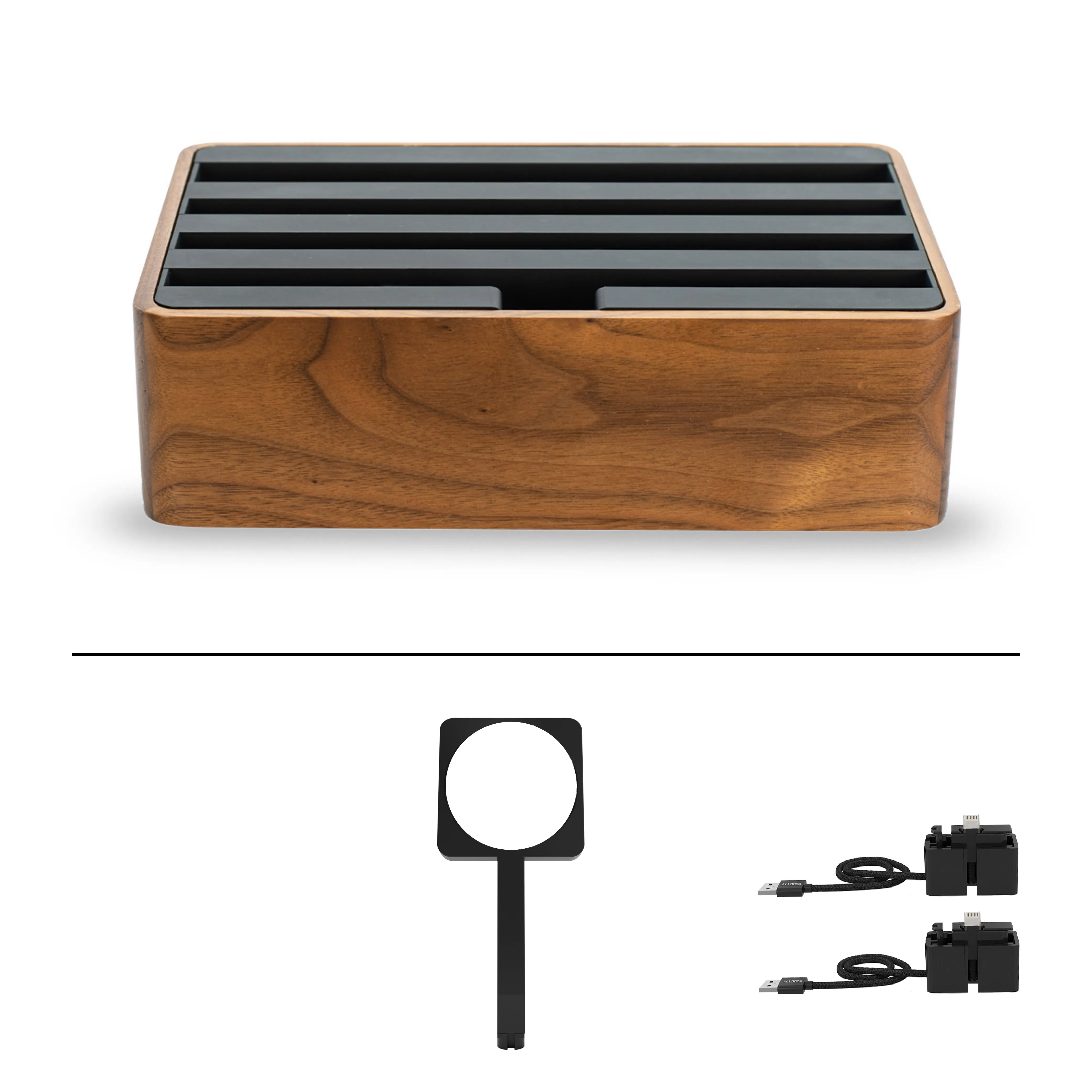 ALLDOCK Walnut and Black MagSafe Package
