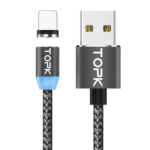 AM17 1M LED Magnetic USB Cable for iPhone Xs Max 8 7 6 & USB Type C Cable & Micro USB Cable for Samsung Xiaomi LG USB C