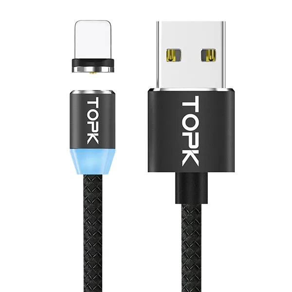 AM17 1M LED Magnetic USB Cable for iPhone Xs Max 8 7 6 & USB Type C Cable & Micro USB Cable for Samsung Xiaomi LG USB C