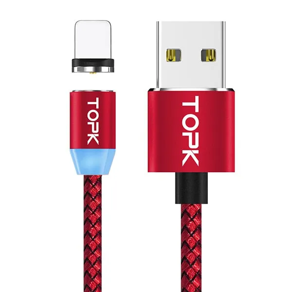 AM17 1M LED Magnetic USB Cable for iPhone Xs Max 8 7 6 & USB Type C Cable & Micro USB Cable for Samsung Xiaomi LG USB C