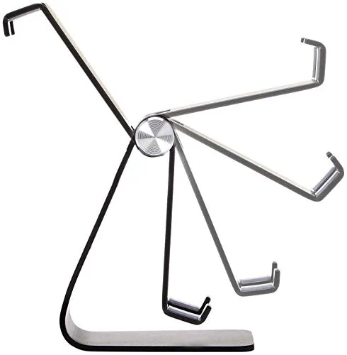 Amazon Basics Adjustable Aluminum Cell Phone Desk Stand for iPhone and Android, Black, 3.3 x 3 x 4.2 Inch (LxWxH)