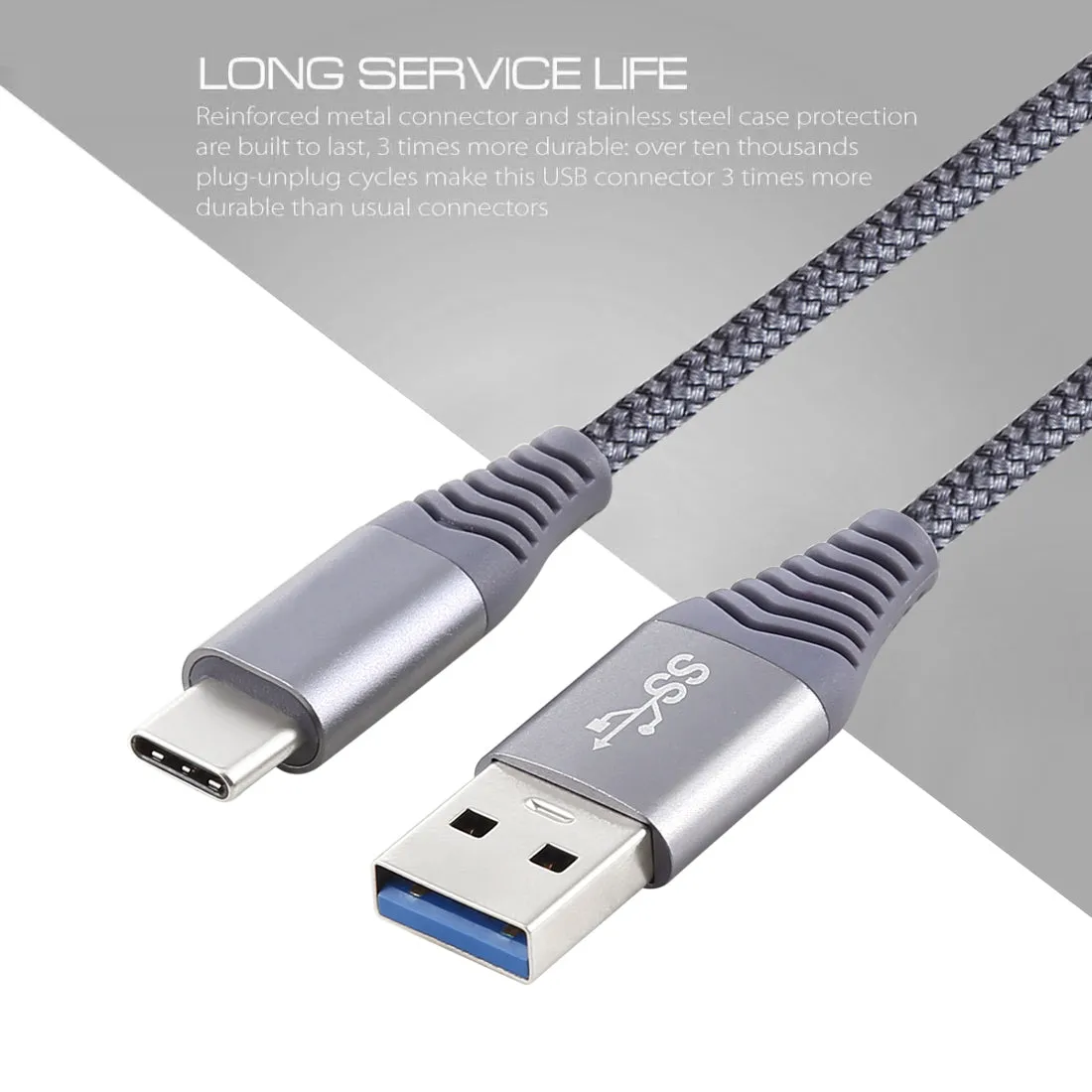 AMZER USB Type C Data Sync Braid Cable (3 Feet/ 1 Meter)