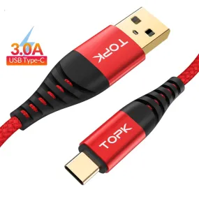 AN42 3A Quick Charge 3.0 USB Type C Cable for Xiaom Redmi Note 7 Fast Charging Type-C Cable for Samsung S9 S10 Plus USB C