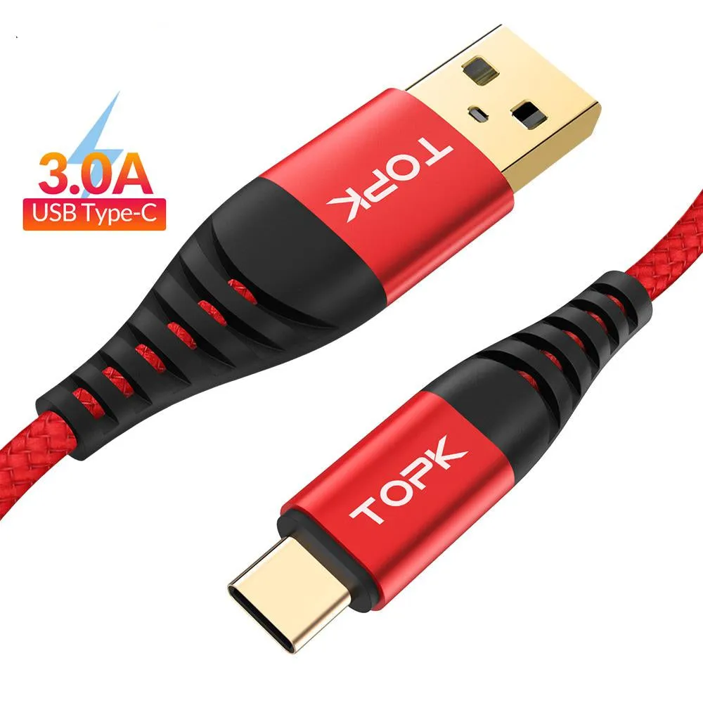 AN42 3A Quick Charge 3.0 USB Type C Cable for Xiaom Redmi Note 7 Fast Charging Type-C Cable for Samsung S9 S10 Plus USB C