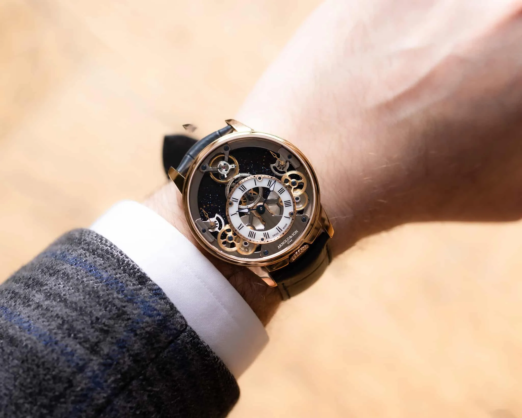 Arnold & Son Time Pyramid 42.5 Red Gold Watch
