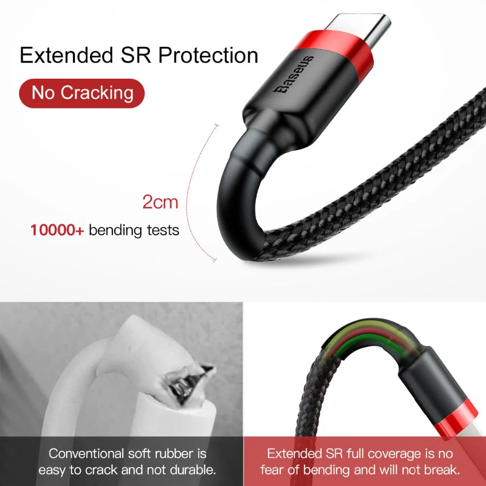 Baseus USB Type C Cable for xiaomi redmi k20 pro USB C Mobile Phone Cable Fast Charging Type C Cable for USB Type-C Devices