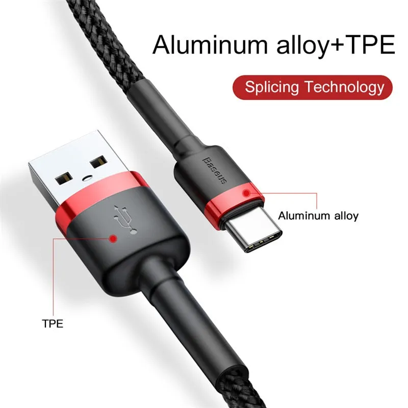 Baseus USB Type C Cable for xiaomi redmi k20 pro USB C Mobile Phone Cable Fast Charging Type C Cable for USB Type-C Devices