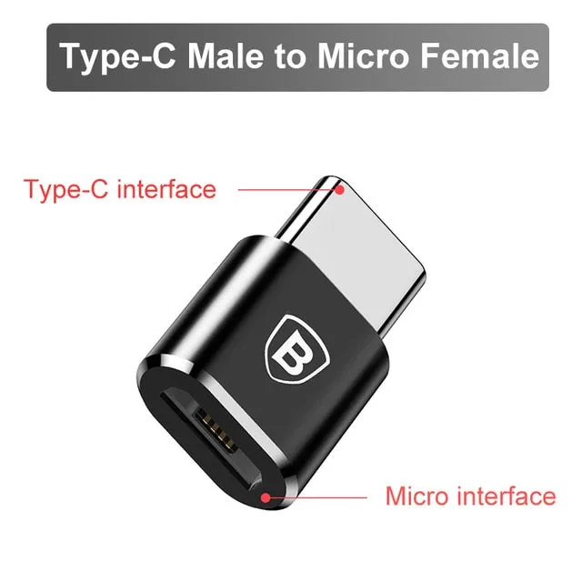 Baseus USB Type C OTG Adapter USB C Male To Micro USB Female Cable Converters For Macbook Samsung S10 Huawei USB To Type-c OTG