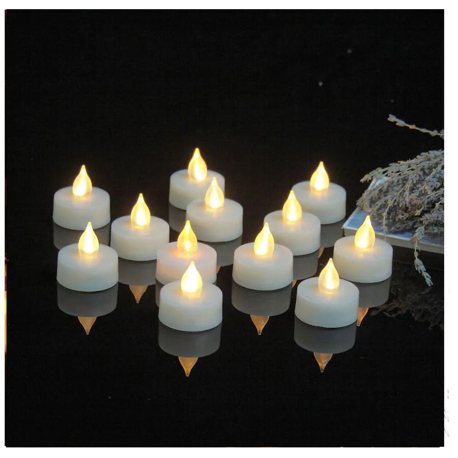 Battery Operated LED Flameless Tea Light Candles w/ Timer Long Lasting (2 Pack)