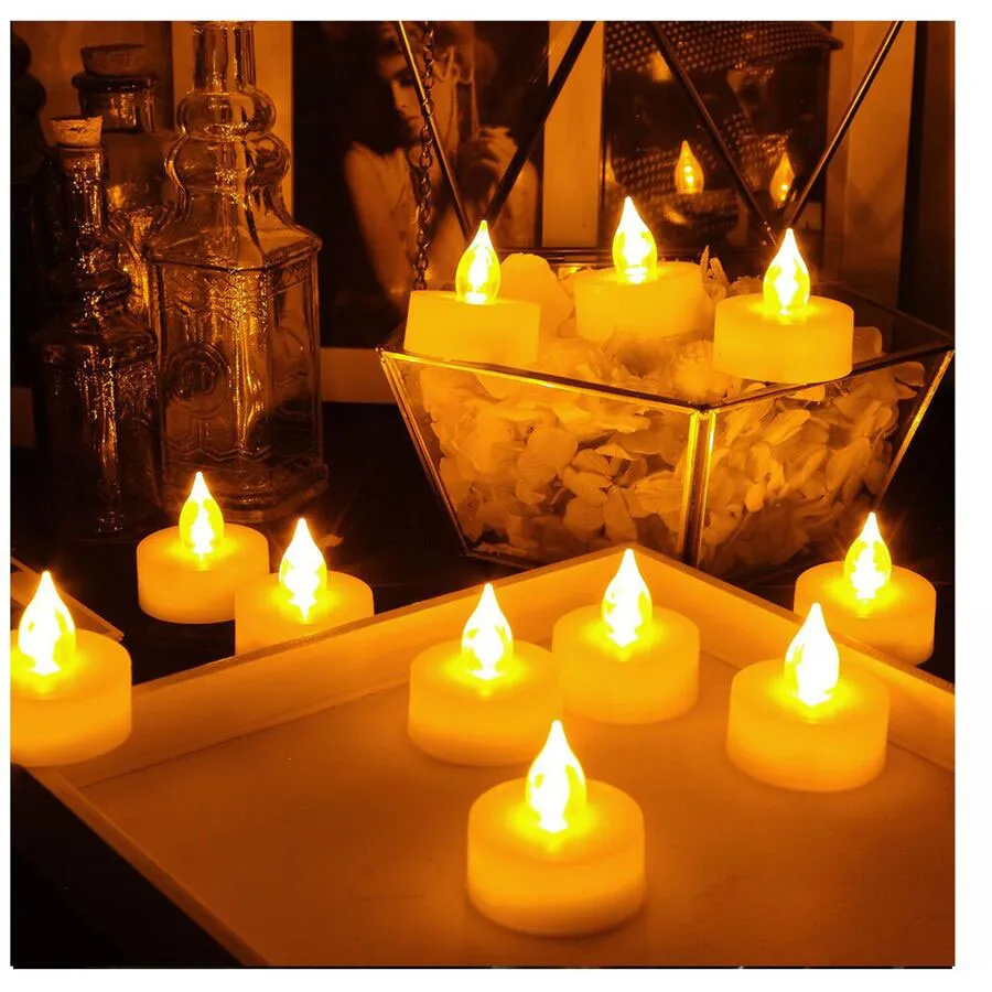 Battery Operated LED Flameless Tea Light Candles w/ Timer Long Lasting (2 Pack)
